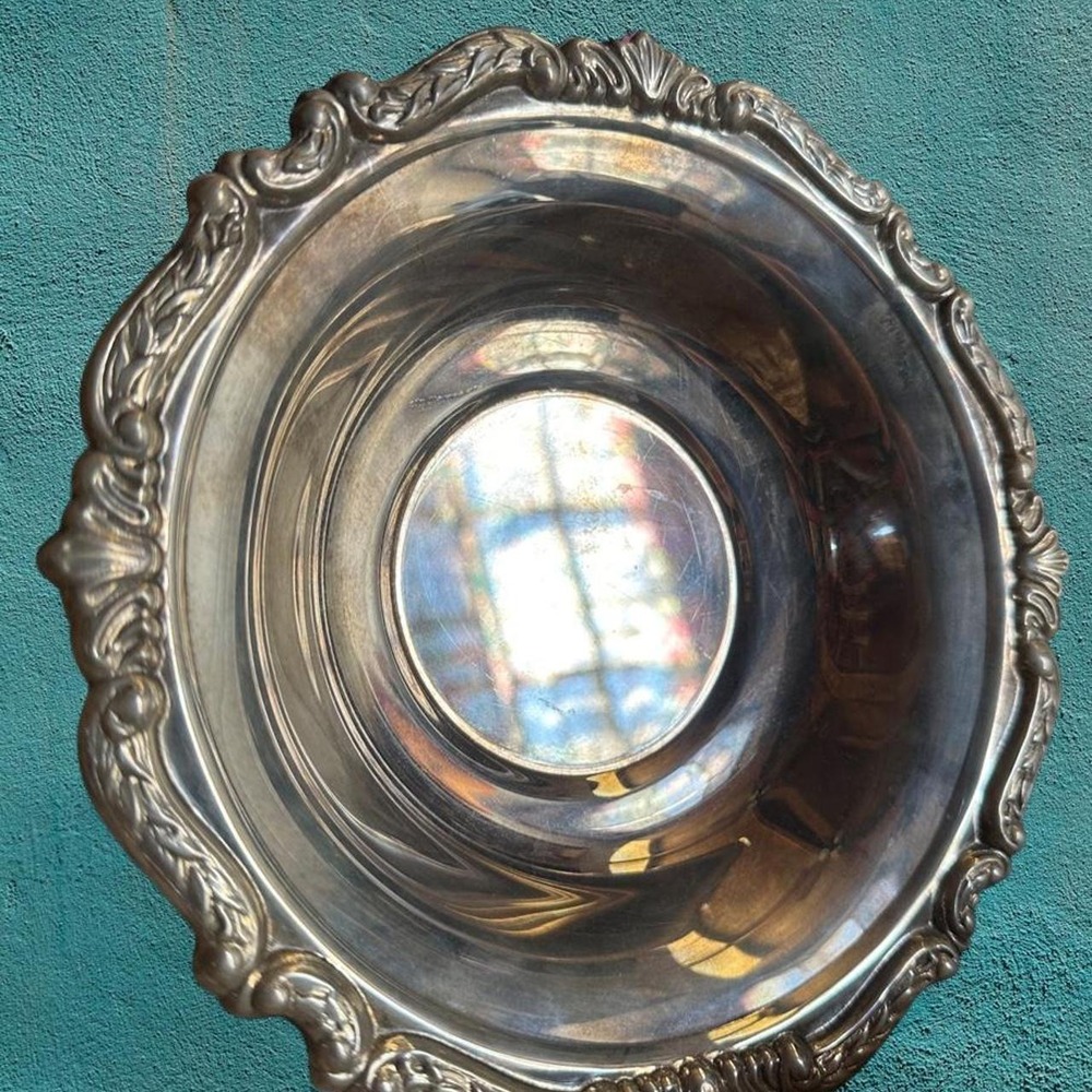 Vintage Sheridan Tauton Silver Plated Bowl with Floral Design